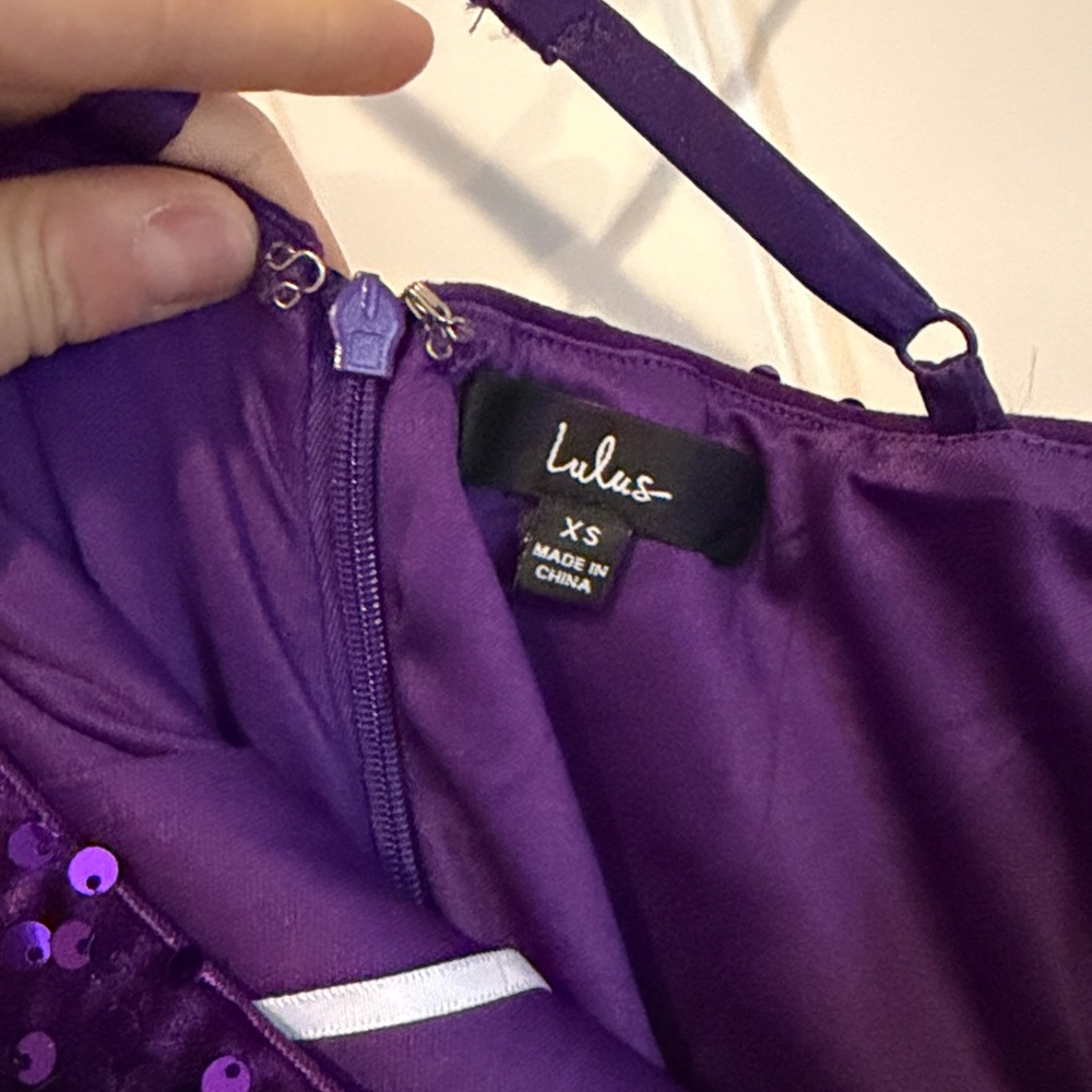 Lulus Extra Electrifying Purple Sequin Backless Bodycon Midi Dress - Picture 4 of 5